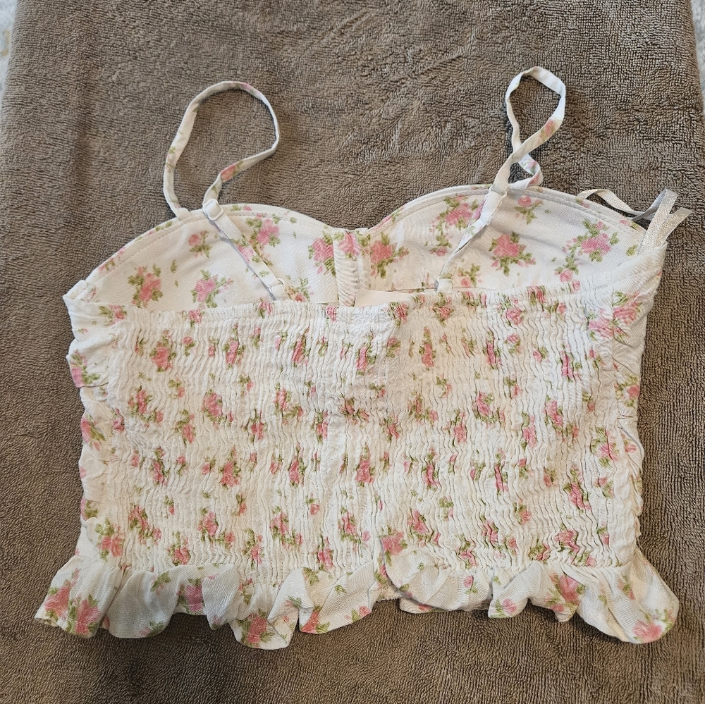 Junior Spaghetti String Floral Top - Picture 3 of 4